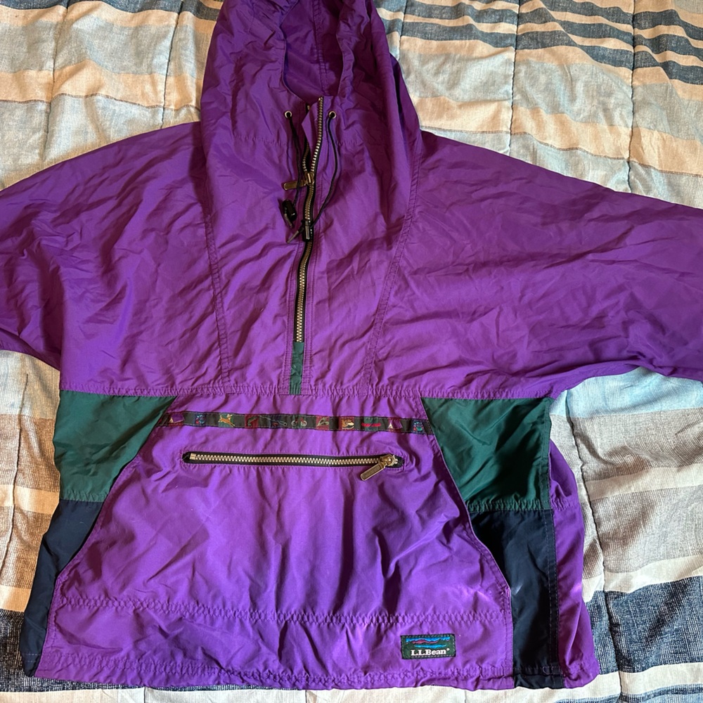 Vintage LL Bean Anorak Purple Windbreaker